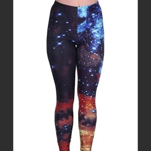 HDE Galaxy Print Leggings for Women With Matching Top.NWOT.Size Medium